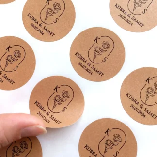 Kişiye özel kraft sticker