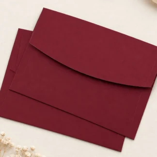 Bordo Yarım Ay Kapaklı Davetiye Zarfı