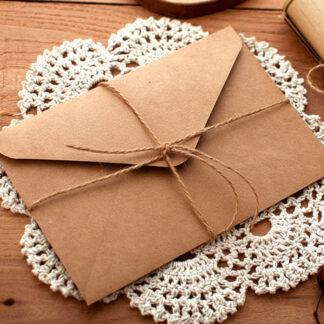 Kraft Davetiye Zarfı - Hasır ip hediyeli