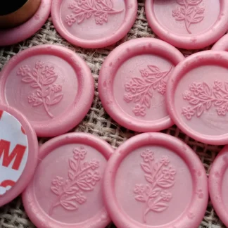Yapışkanlı hazır mühür - Pembe