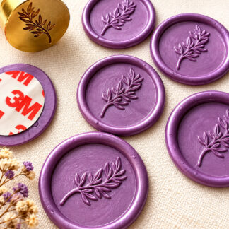 violet Defne Dalı Desenli Hazır Mum Mührü